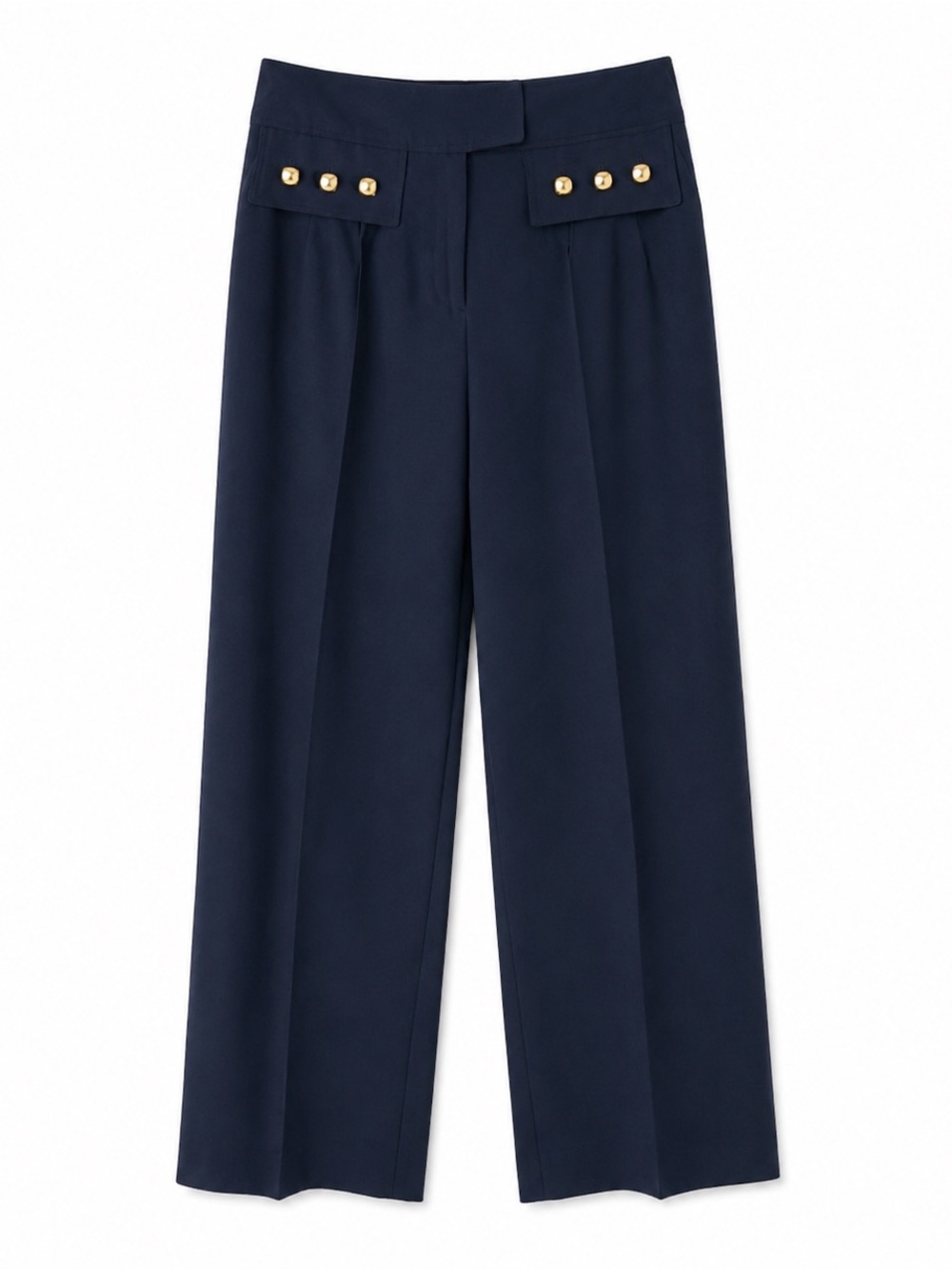 Joseph Ribkoff Pantalon Sailor Brass Button wide leg Black Trouser